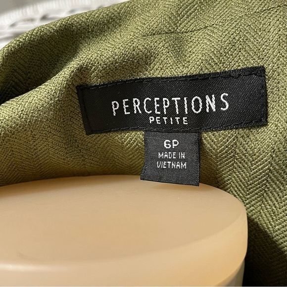 Vtg PERCEPTIONS Womens 6P Two-Piece Green Blazer Jacket MOD Abstract Tank Top - Picture 6 of 16